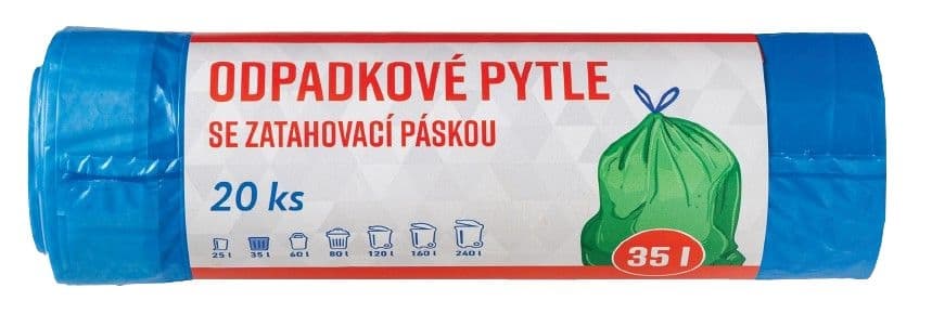 Váš Výběr Sáčky do odpadkových košů se zatahovací modré 35l x 20ks