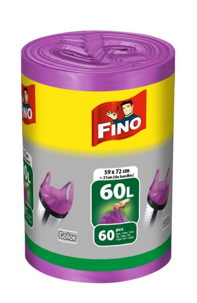 Fino Odpadkové pytle Color s uchy 60l x 60ks