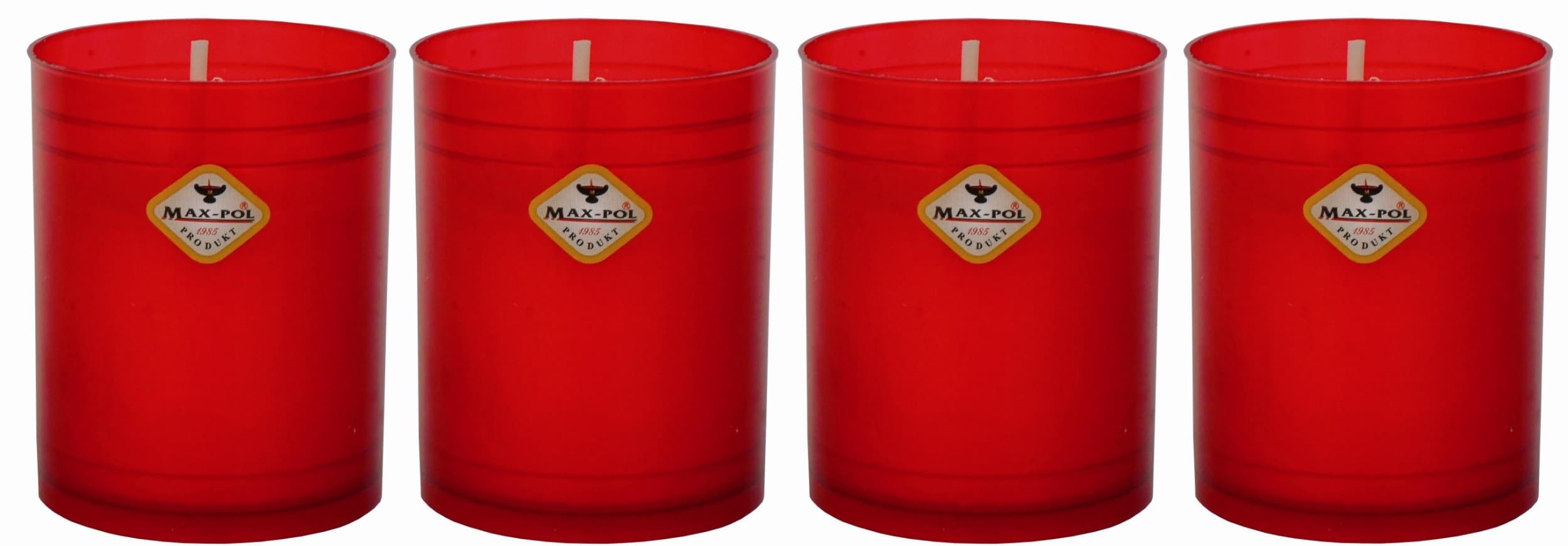 Svíčka hřbitovní parafínová červená 4x45g