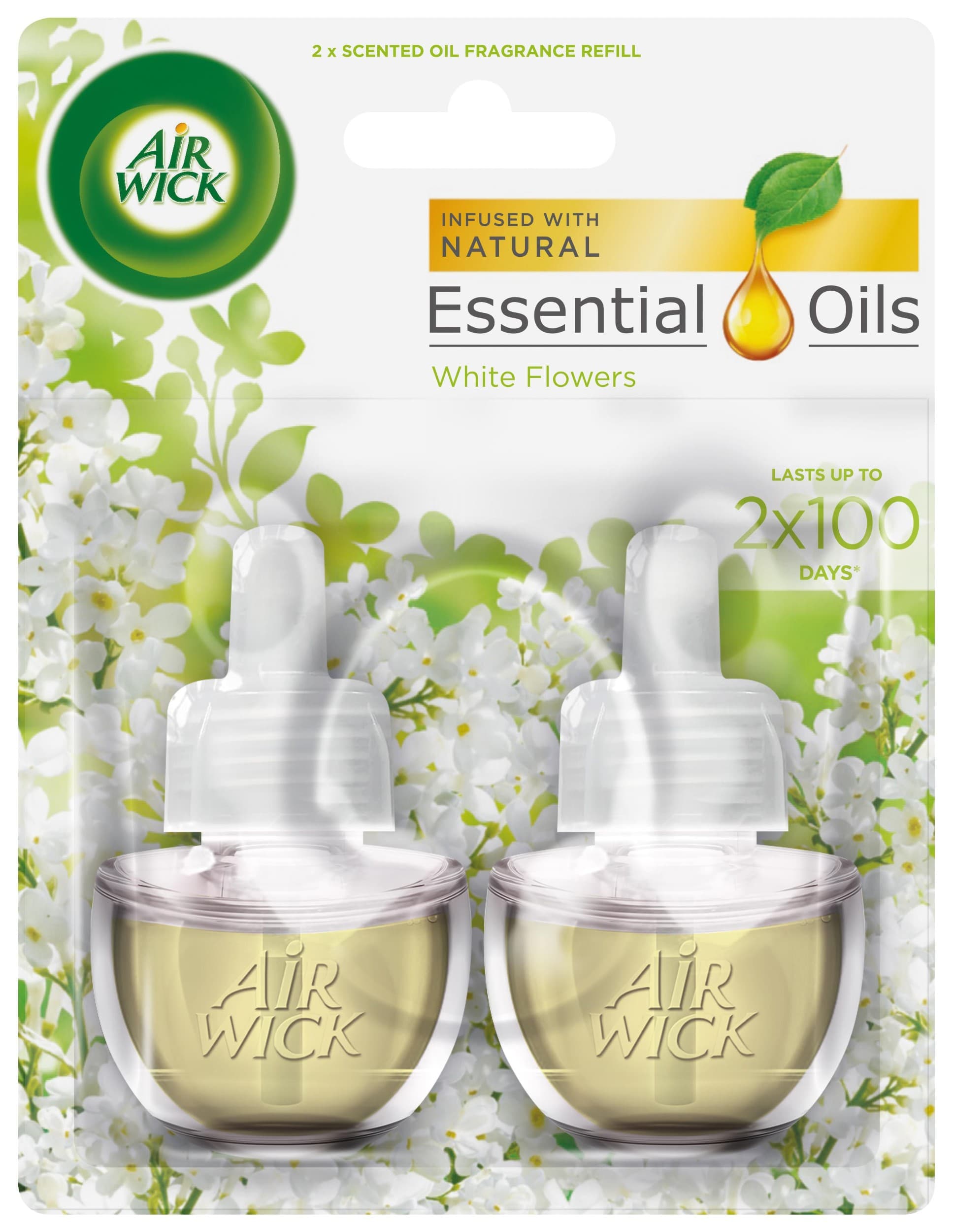 Air Wick Essential Oils Tekutá náplň do elektrického přístroje bílé květy frézie 2x19 ml