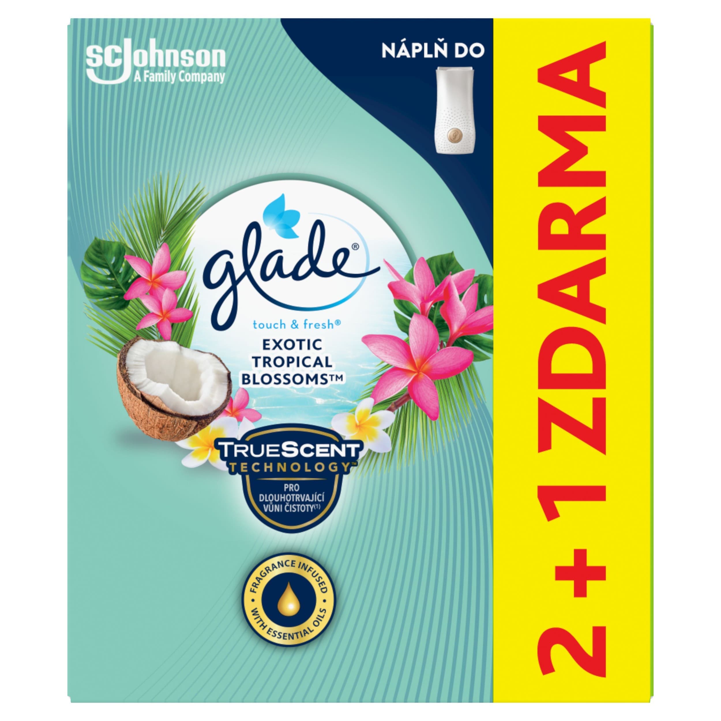 Glade T&F Tropical Blossoms náplň 3x10 ml