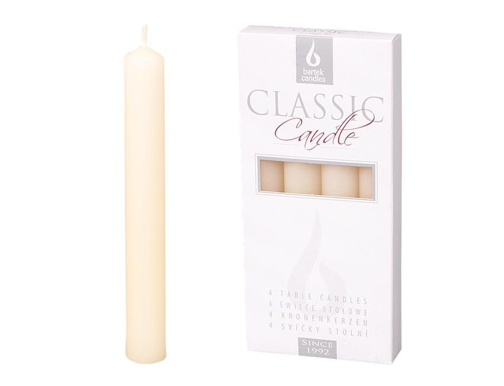 Bartek Candles Svíčka Classic kónická matná béžová 17cm 4ks