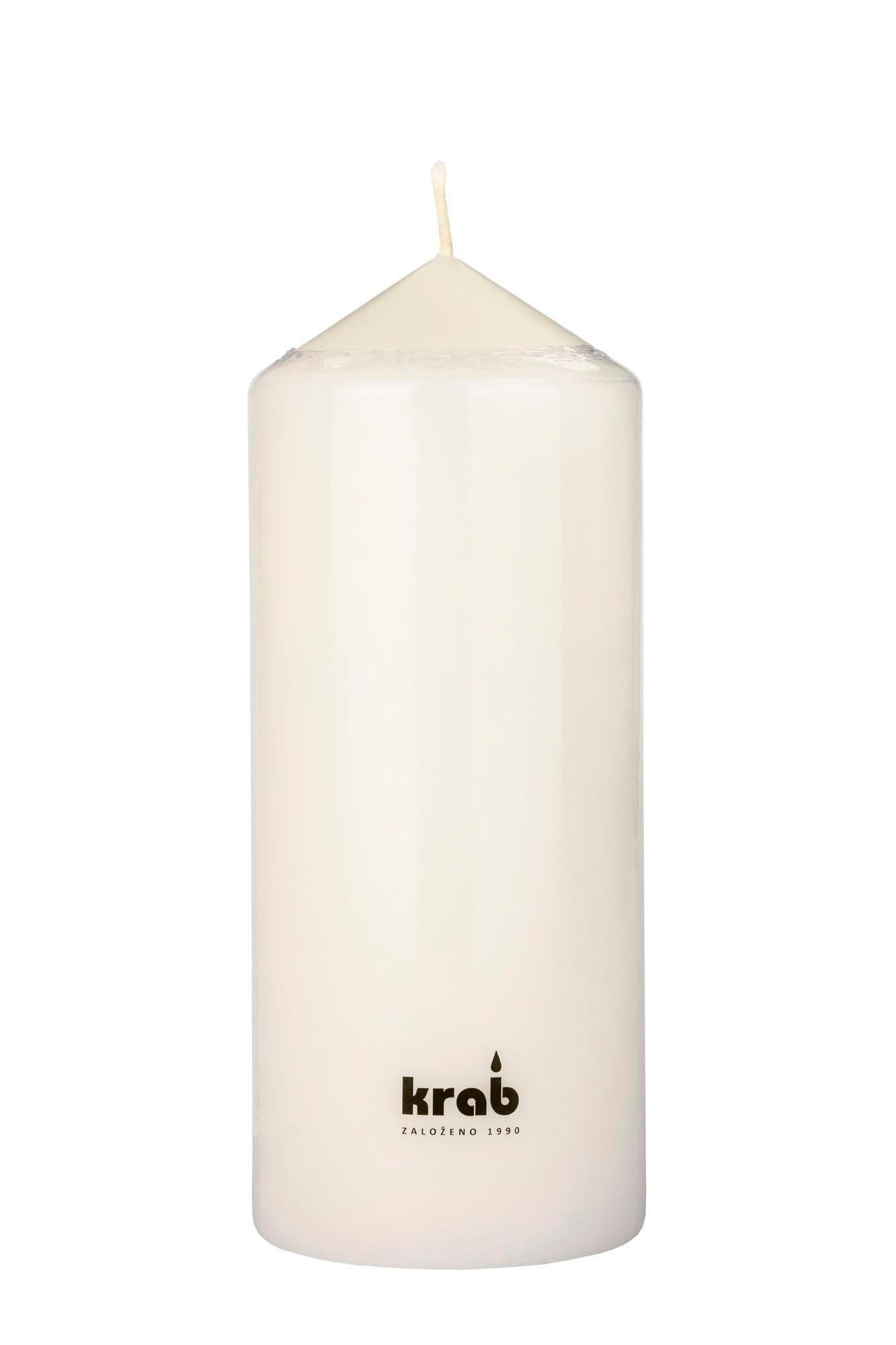 Svíčka válec 80x200mm bílá