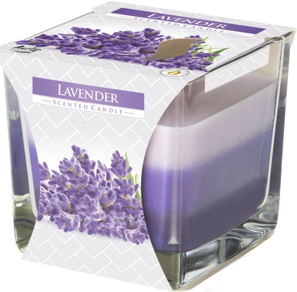Aura Svíčka tříbarevná Lavender