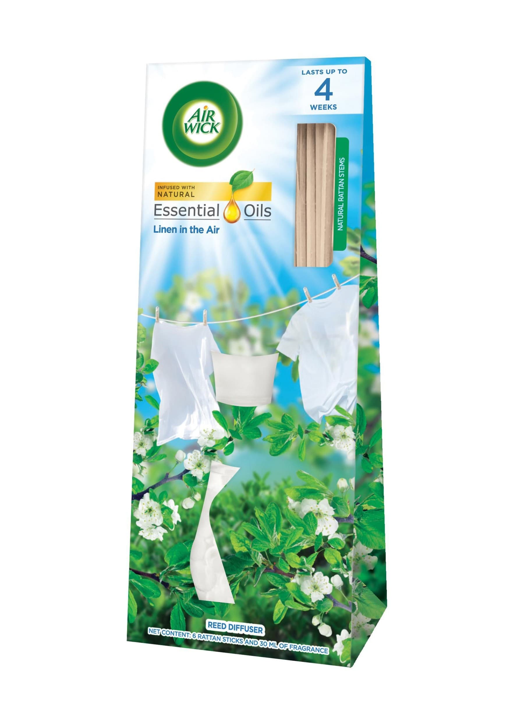 Air Wick Vonné tyčinky - Prádlo ve vánku 30 ml