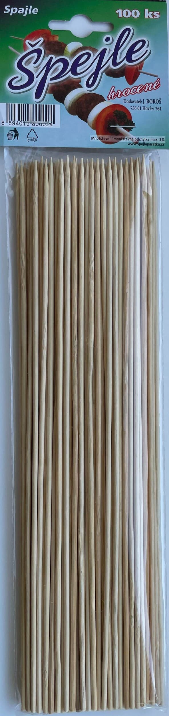 Špejle hrocené 27cm 100ks