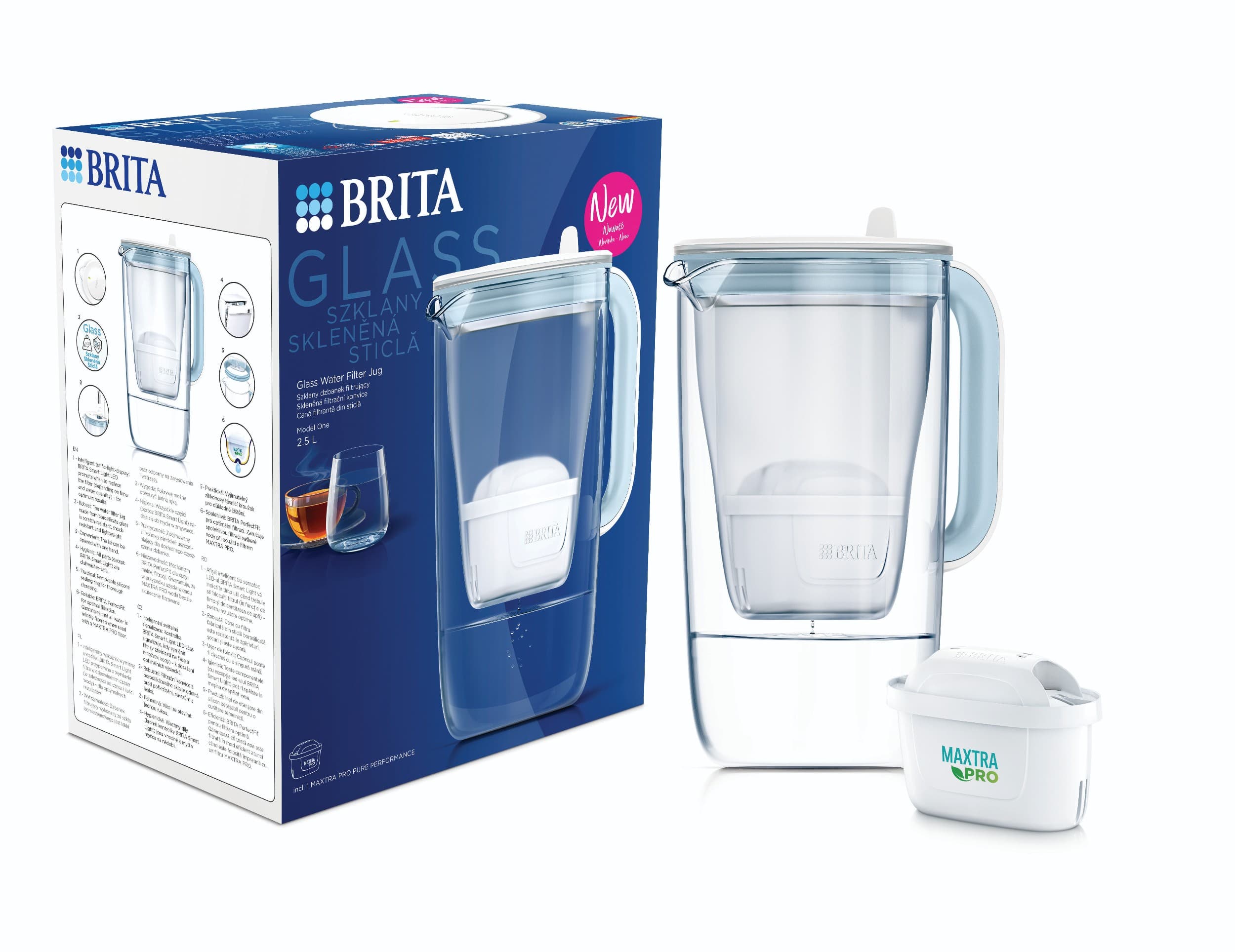Brita konvice skleněná 2,5L sv. modrá