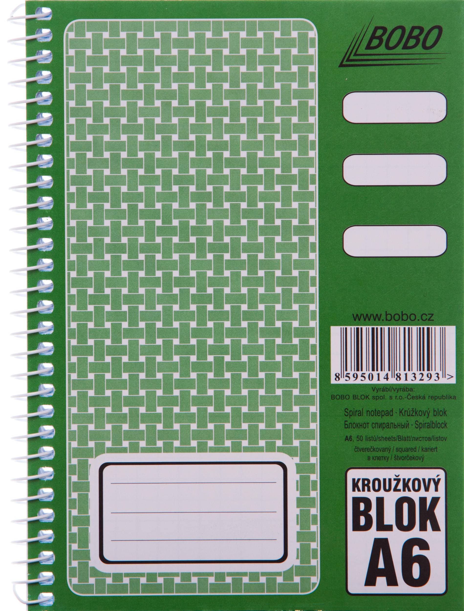 Kroužkový blok A6 linkovaný B.V. 1 ks