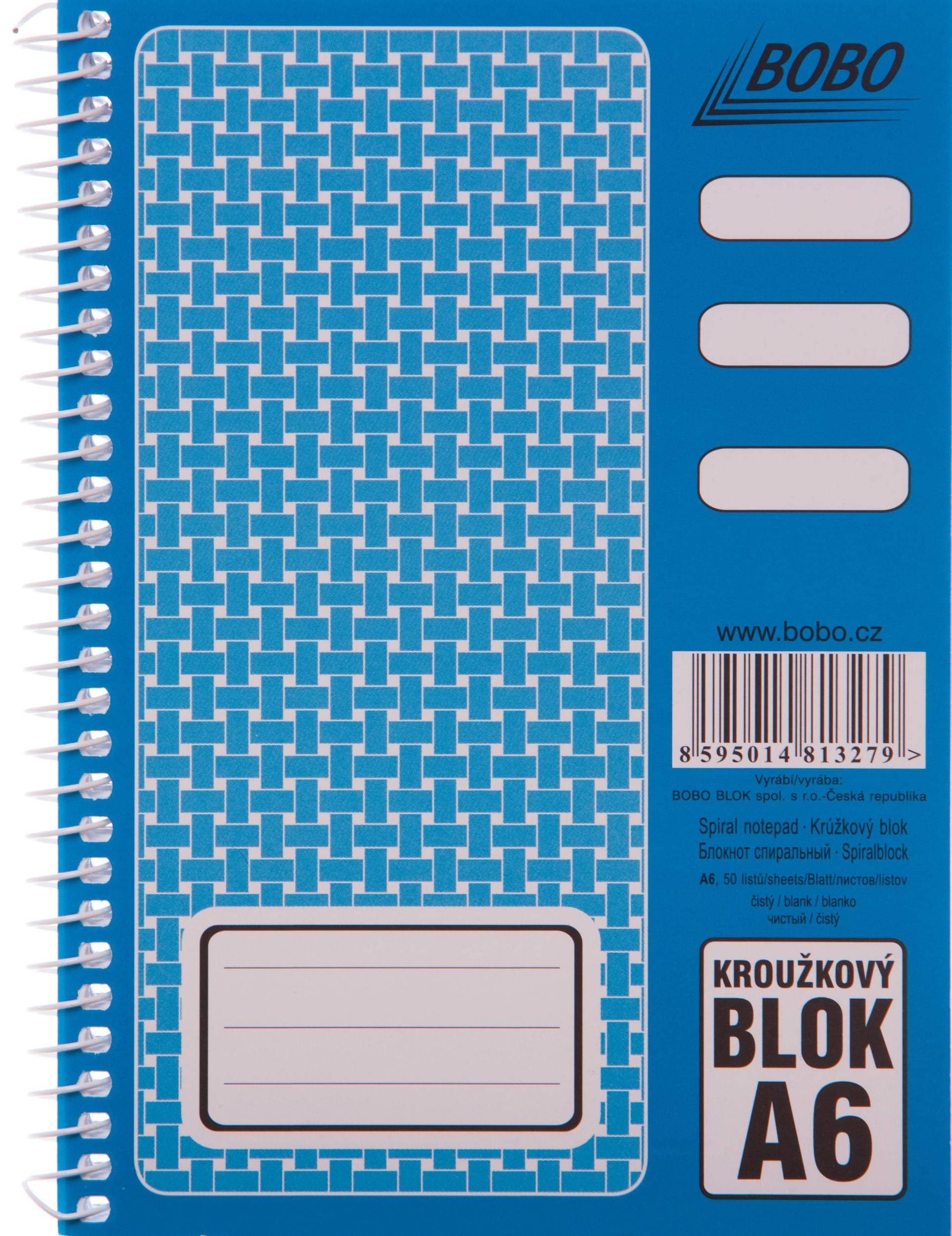 Kroužkový blok A6 čistý B.V. 1 ks