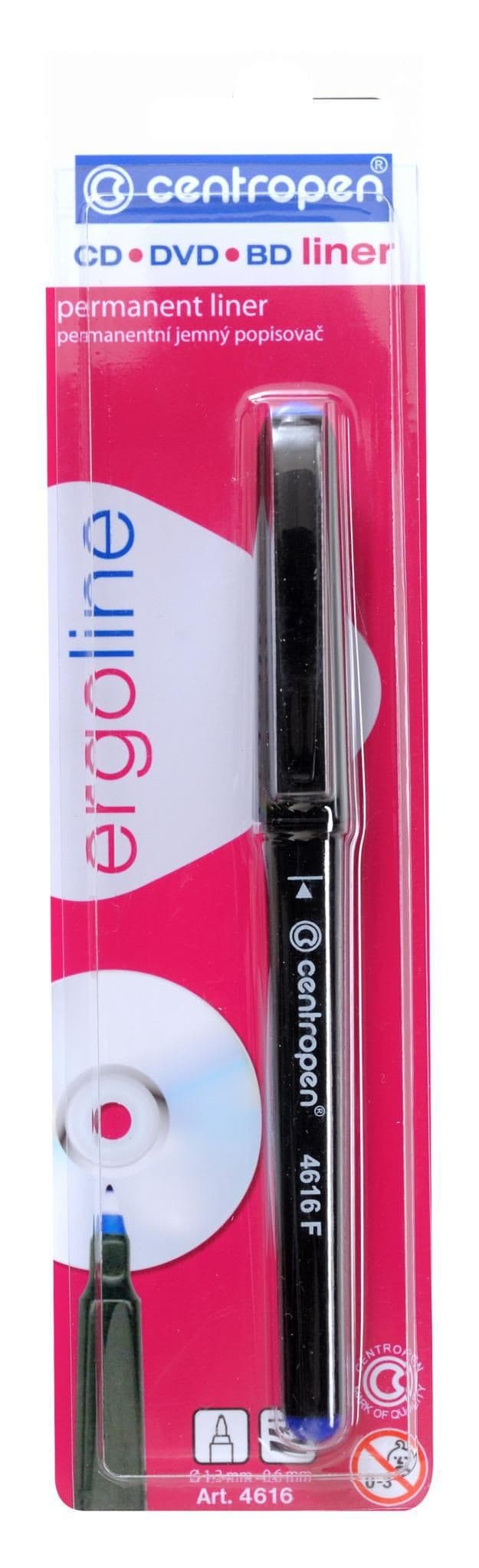 Centropen Liner 4616 na CD,DVD a BD černý 1 ks