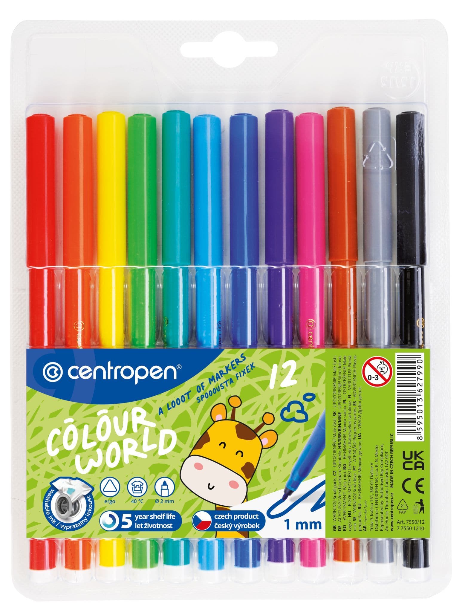 Centropen Popisovače 7550 RED trojhranné 12 k