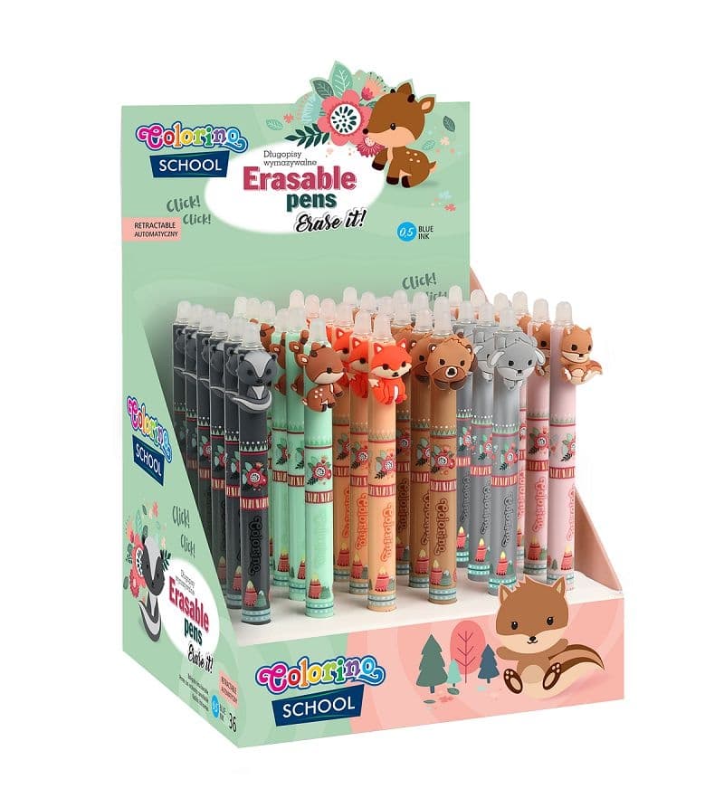 Colorino Little foxes, gumovatelné pero, mix 6ti motivů, 1 ks