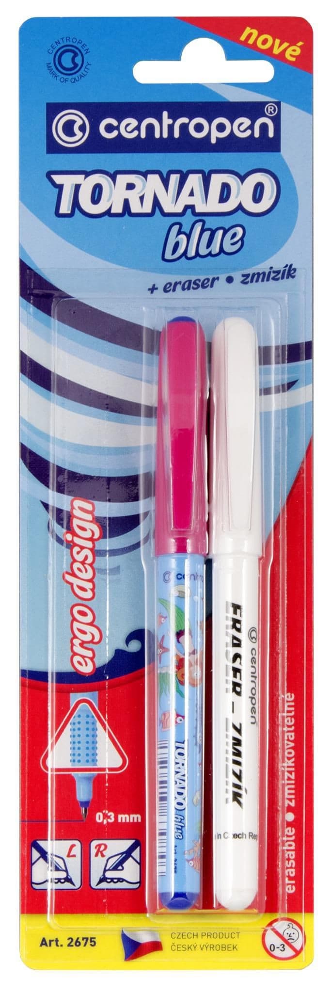 Centropen Roller Tornado blue + zmizík 1 ks