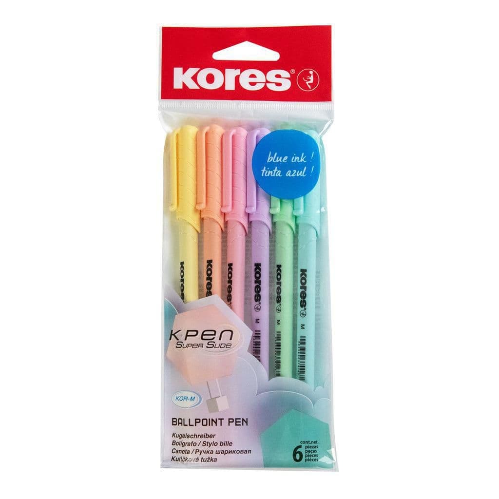 Pero kuličkové jednorázové Kores/mix pastel sada 6ks