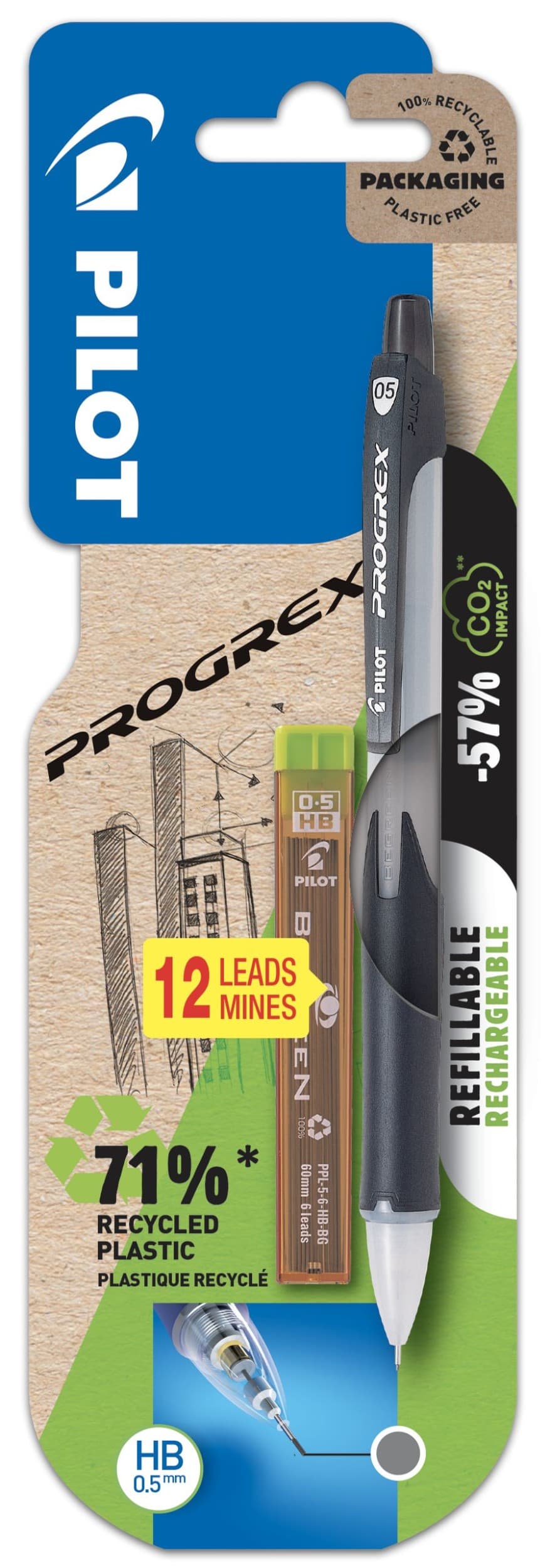 Pilot Progrex BeGreen + tuhy mikrotužka 1/1