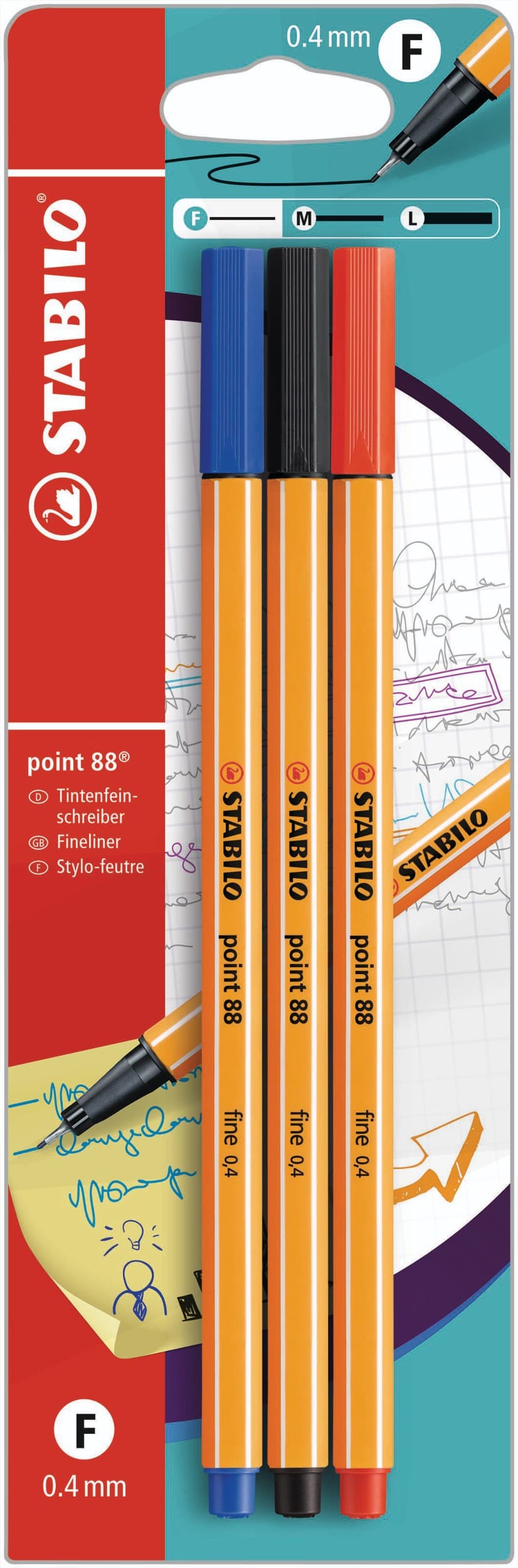 STABILO point 88 jemný liner 3 ks sada