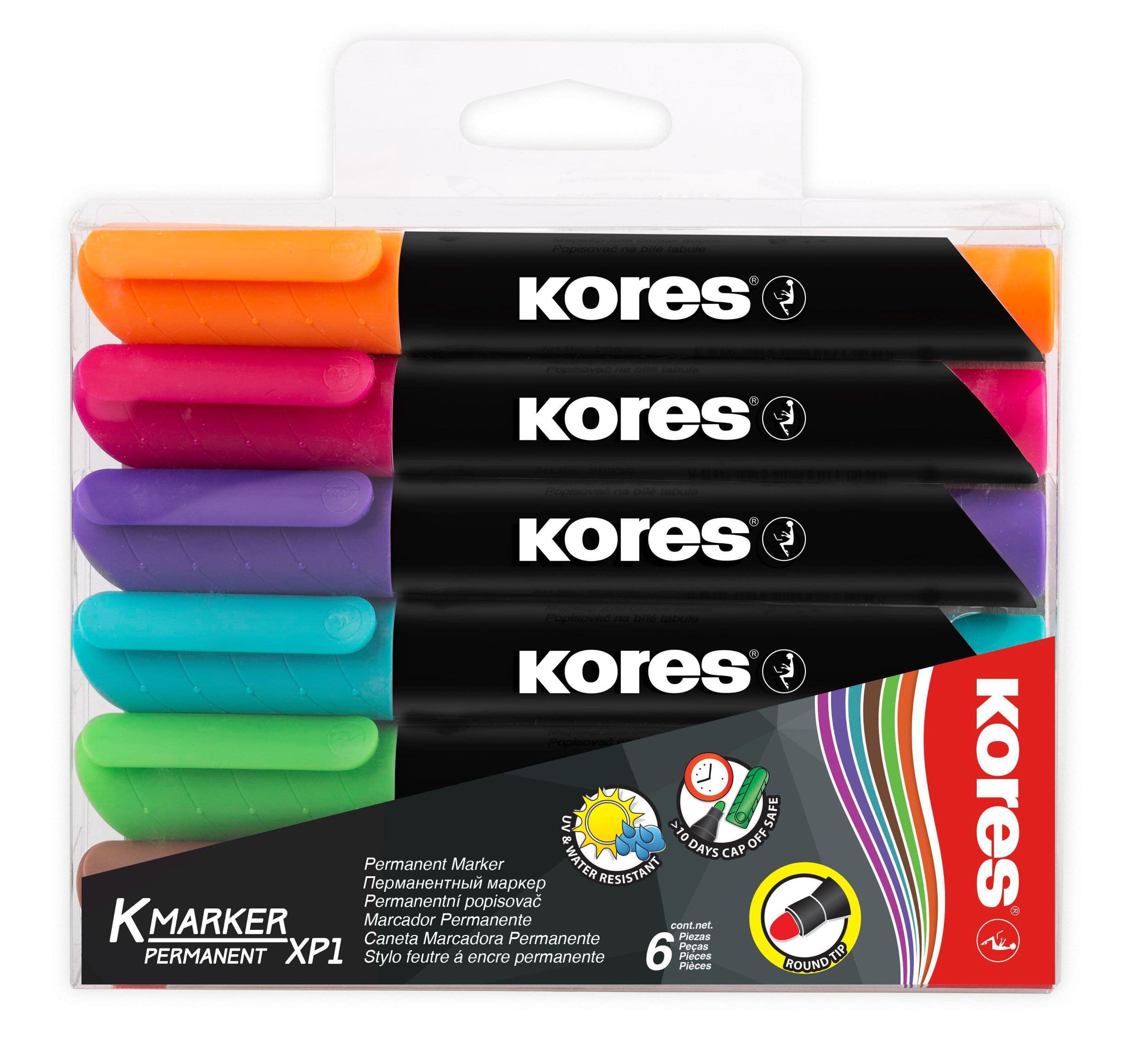 Kores zvýrazňovač permanent 6 ks
