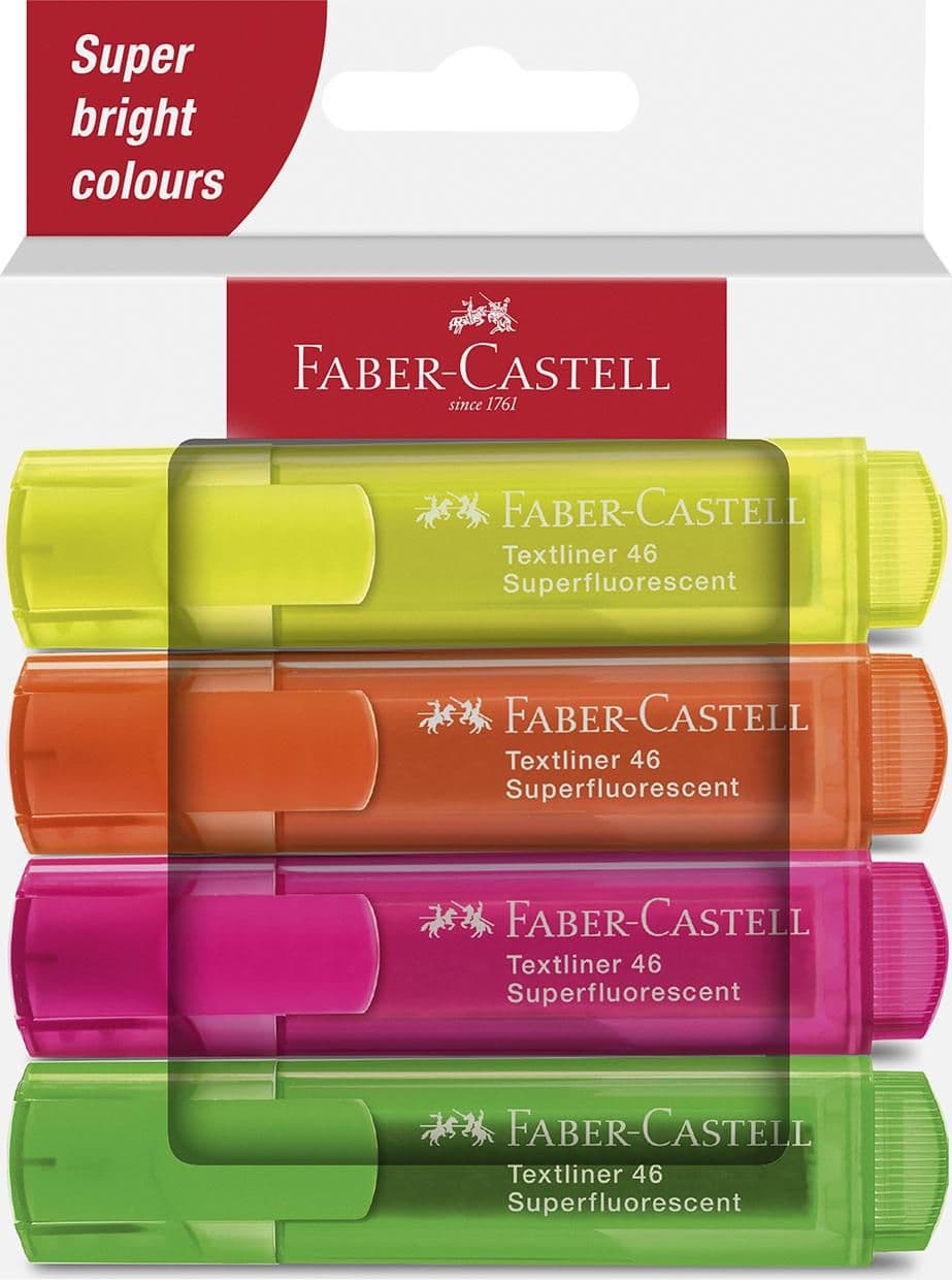 Faber-Castell Zvýrazňovač Textliner 46 Neon - sada 4 ks