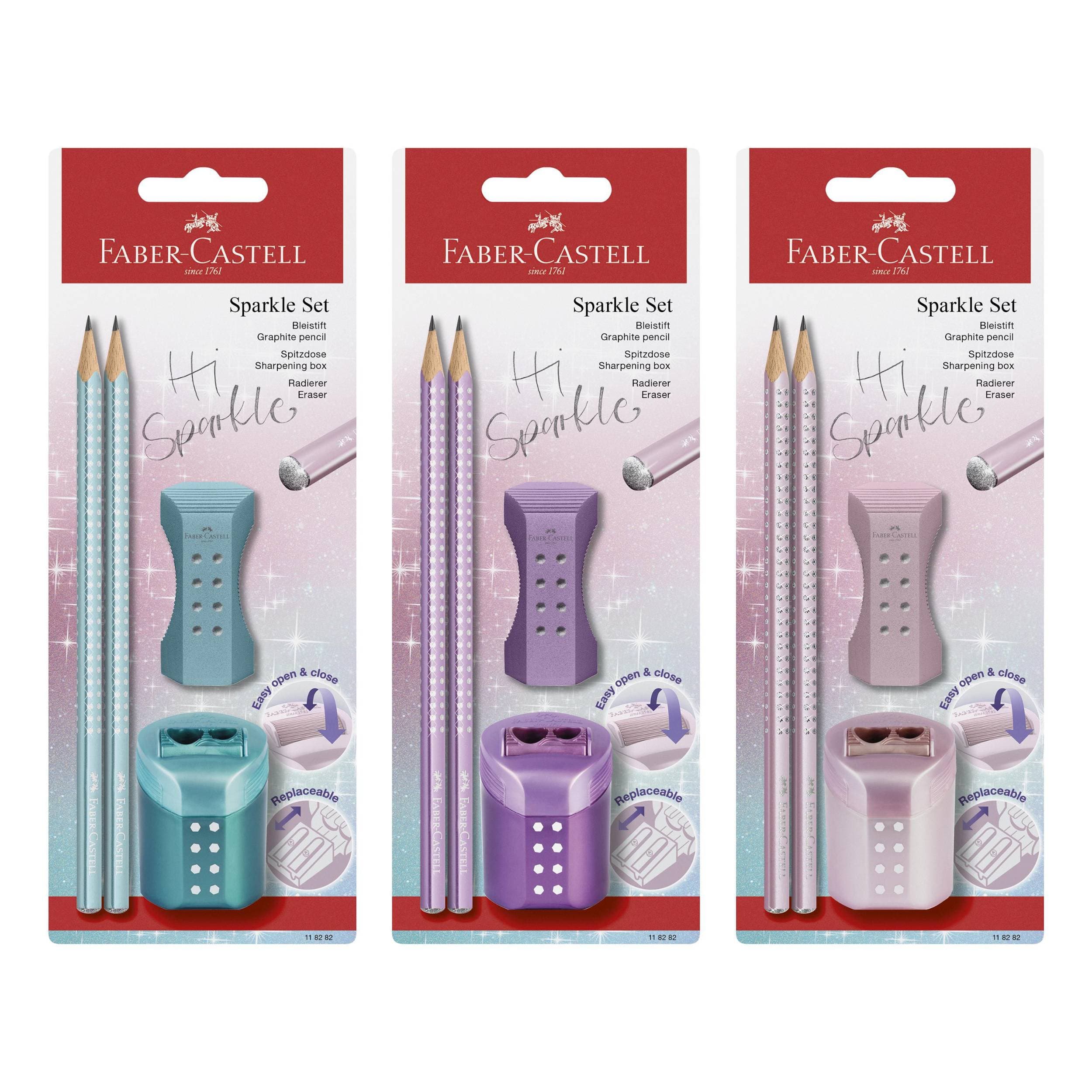 Faber-Castell Grafitová tužka Sparkle - perleťové odstíny - set 4 ks, mix barev