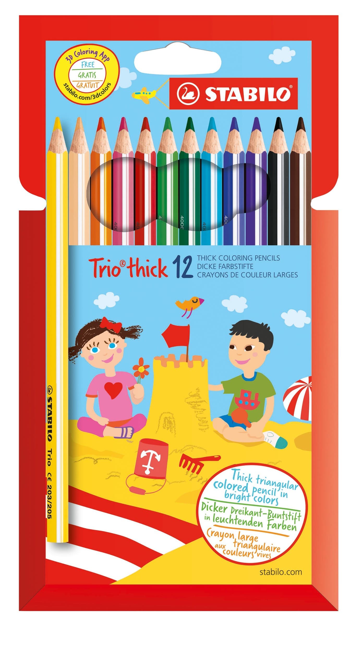 STABILO Trio silné trojhranné pastelky 12 ks