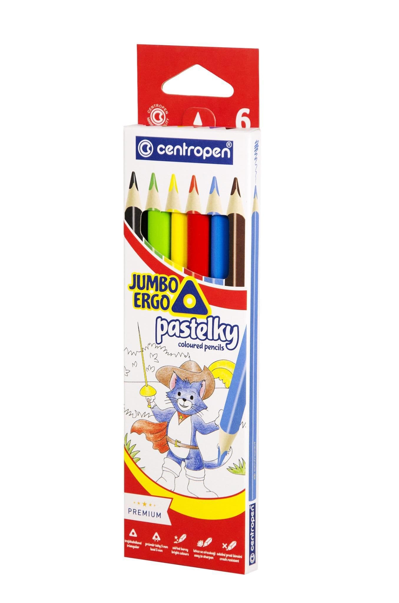 Centropen Pastelky jumbo trojhranné 6 ks