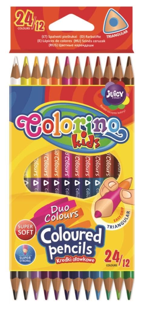 Colorino pastelky trojhranné, oboustranné, 24barev