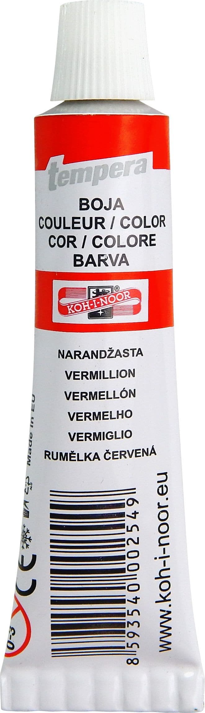 Koh-I-Noor Temperové barvy školní rumělka červená 16 ml