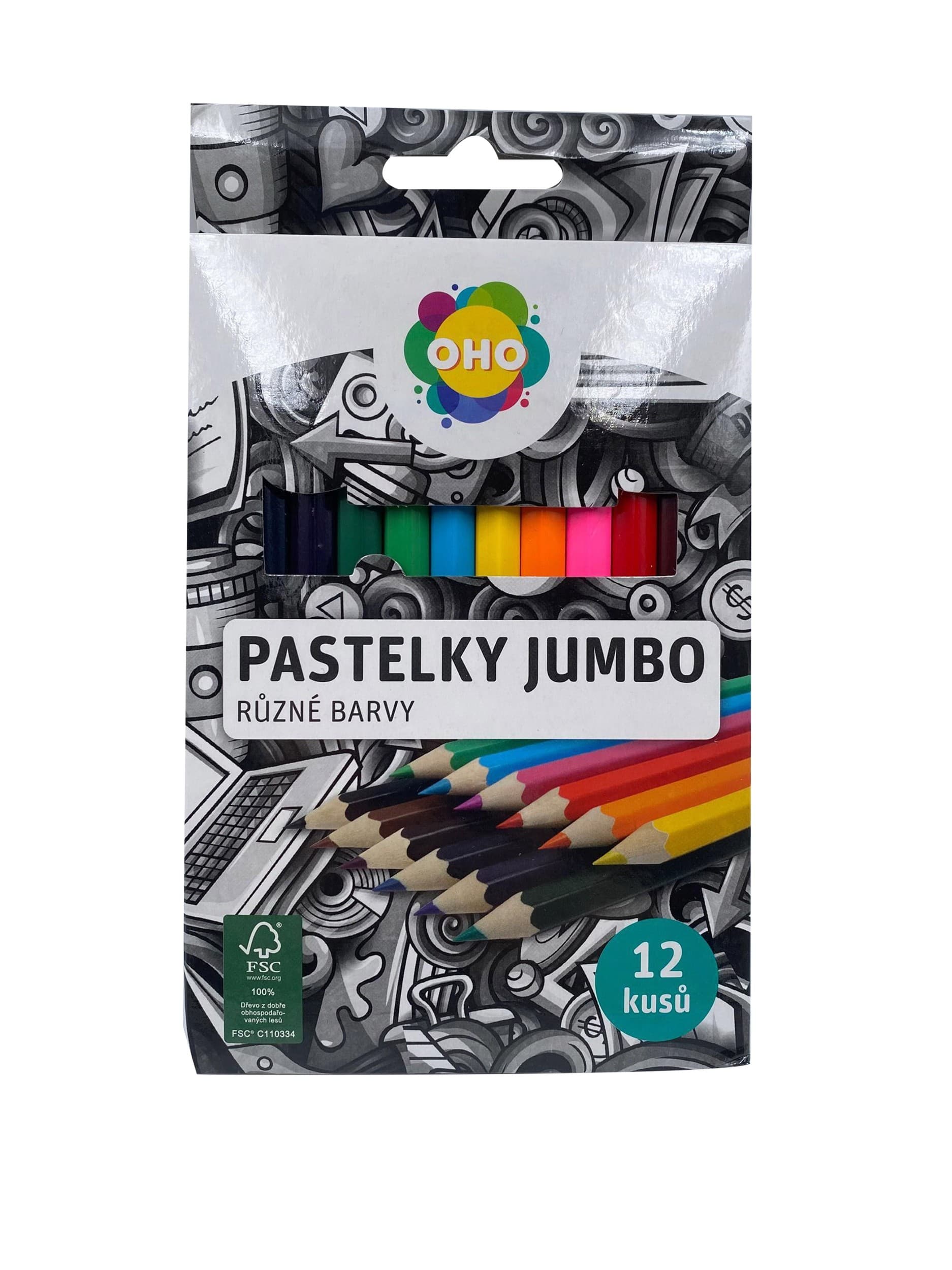 OHO Pastelky trojhranné Jumbo 12 ks