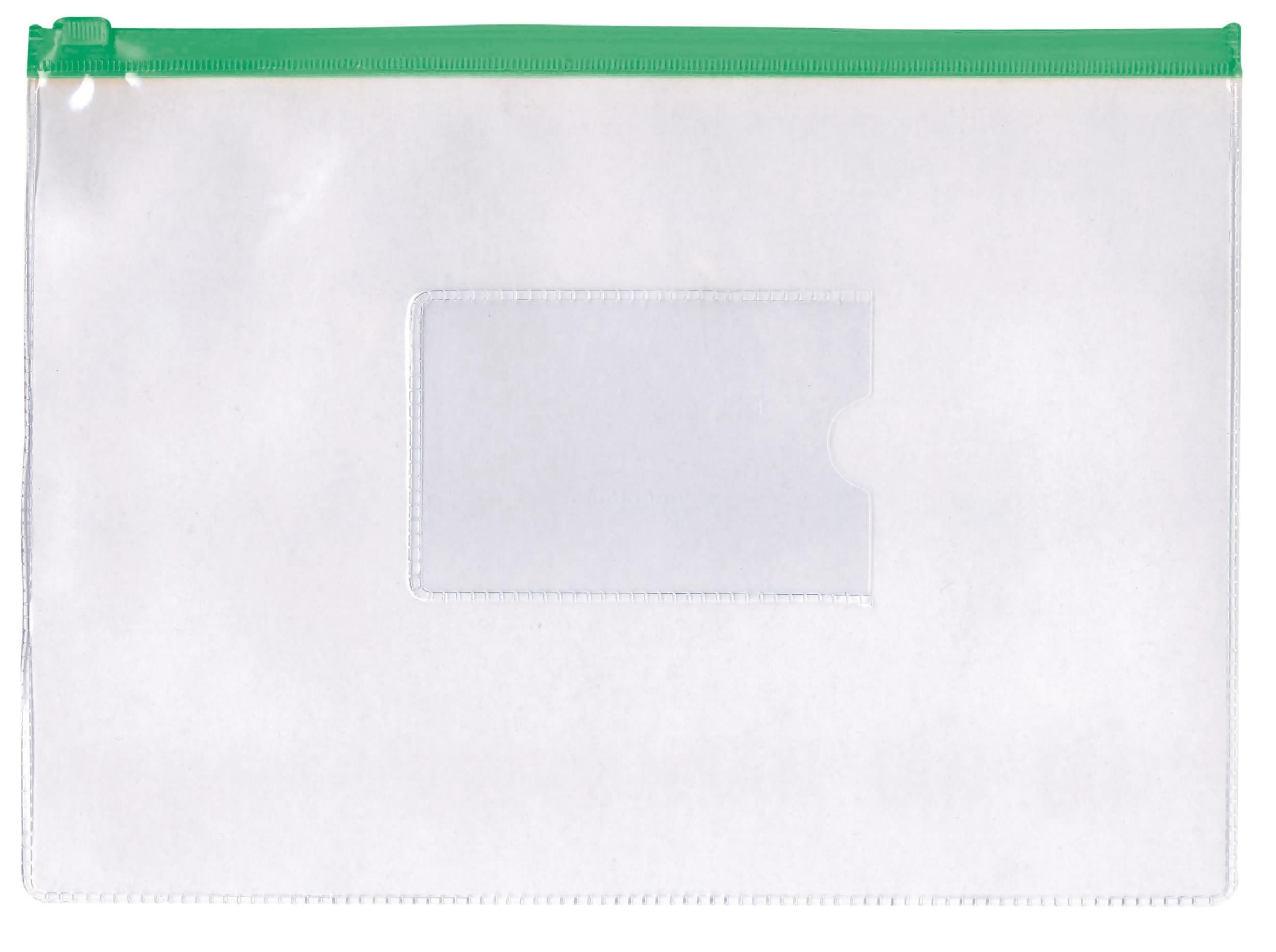 Kapsa A5 16,5x24 cm PVC průhledná, barevný zip různé barvy
