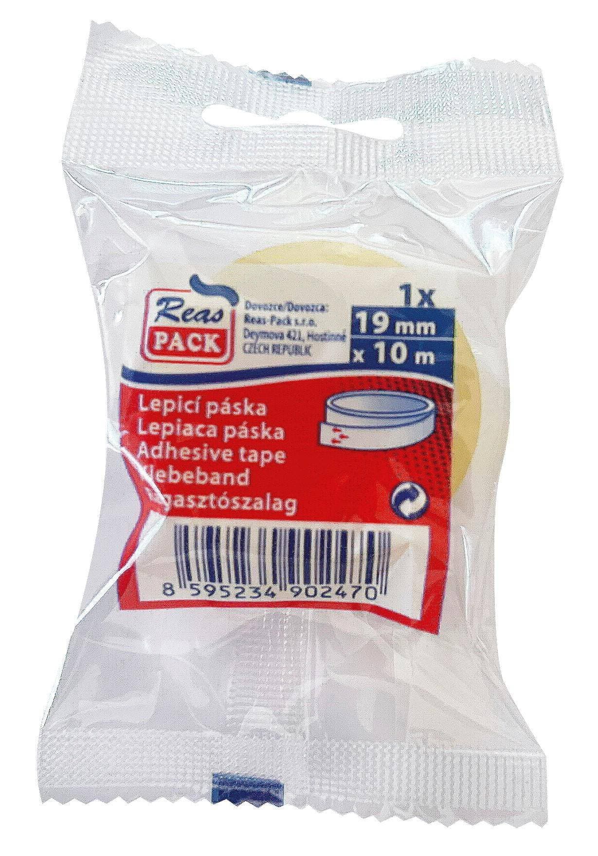 Páska lepicí transparentní, rozměr 19mm x 10m