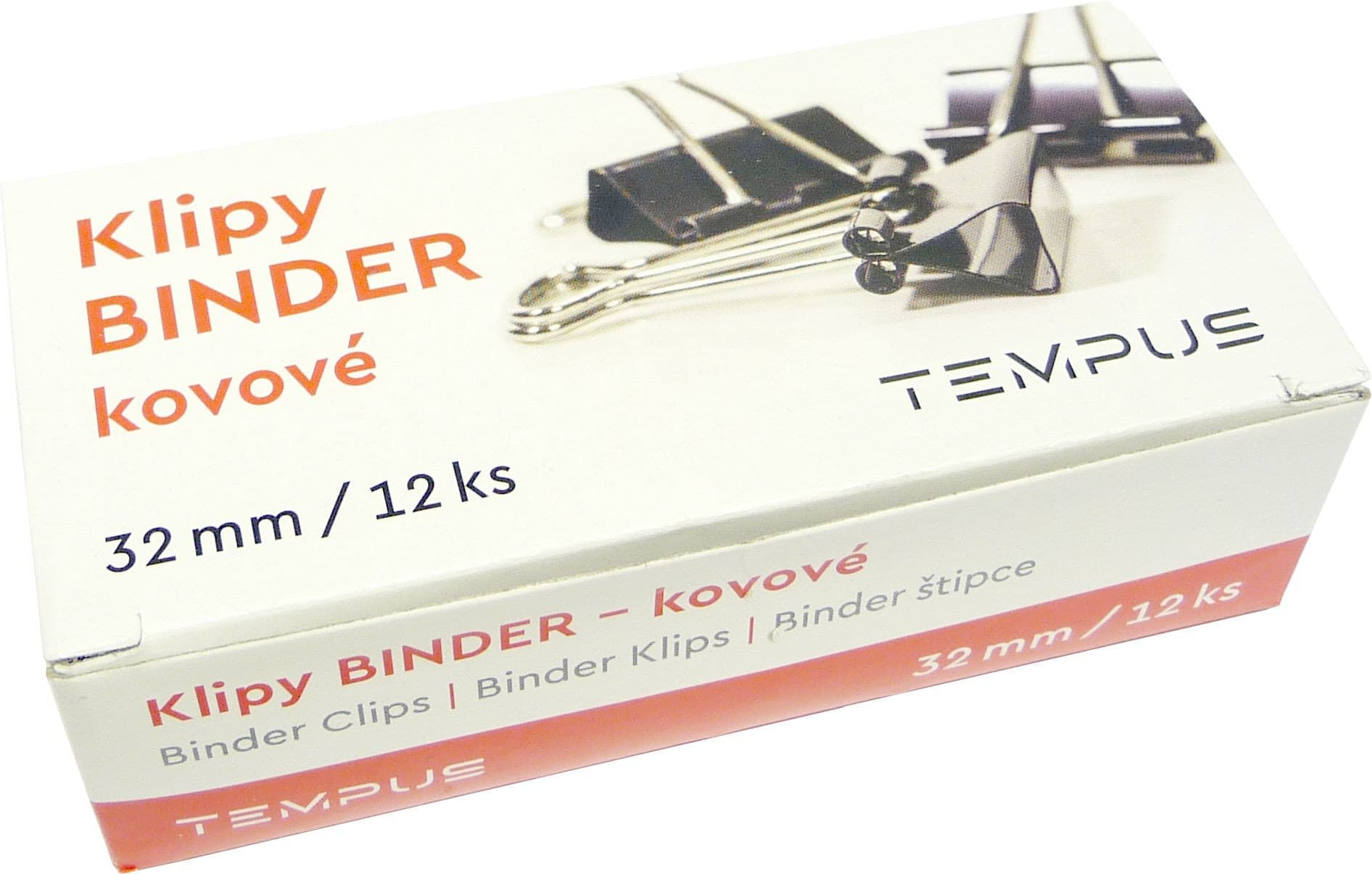 Klip Binder černý Tempus 32mm 12ks