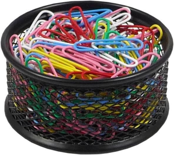 Stojánek na spony drátěný černý + 200 spon 33mm barevných