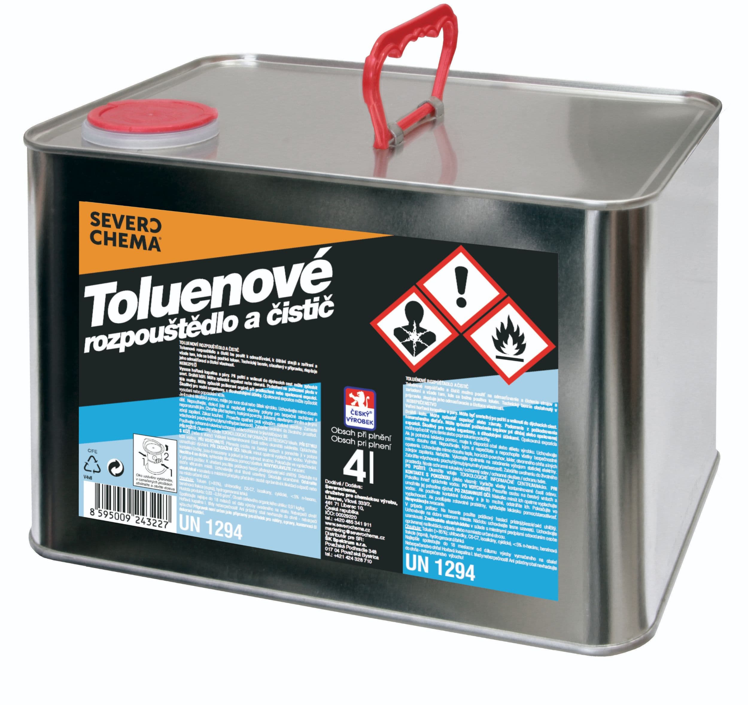 Toluenové rozpouštědlo a čistič 4 l