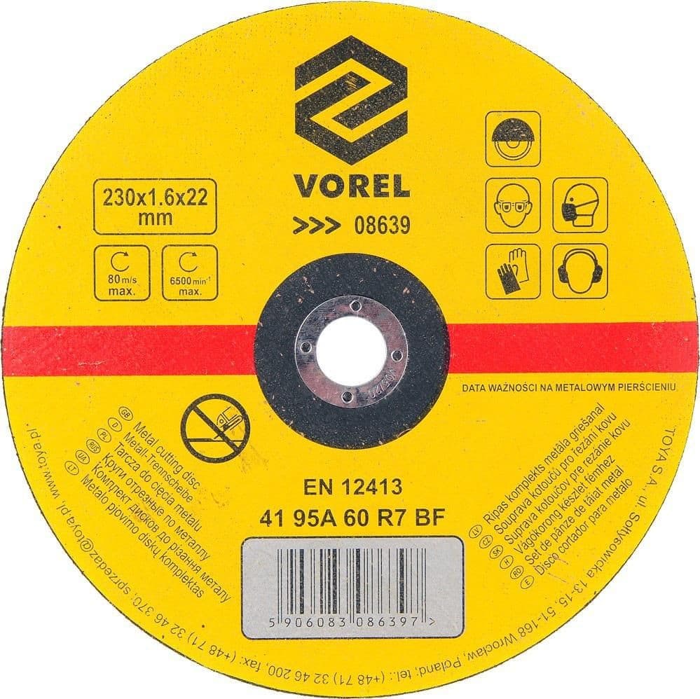 Vorel Kotouč na kov 230 x 22 x 1,6 mm