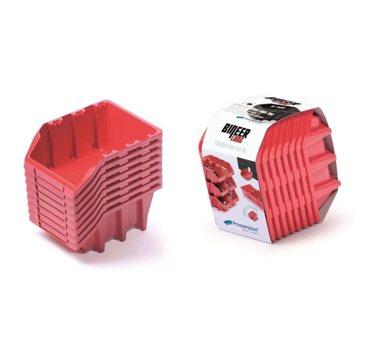 Set úložných boxů 8ks BINEER LONG SET 160x98x160 červený