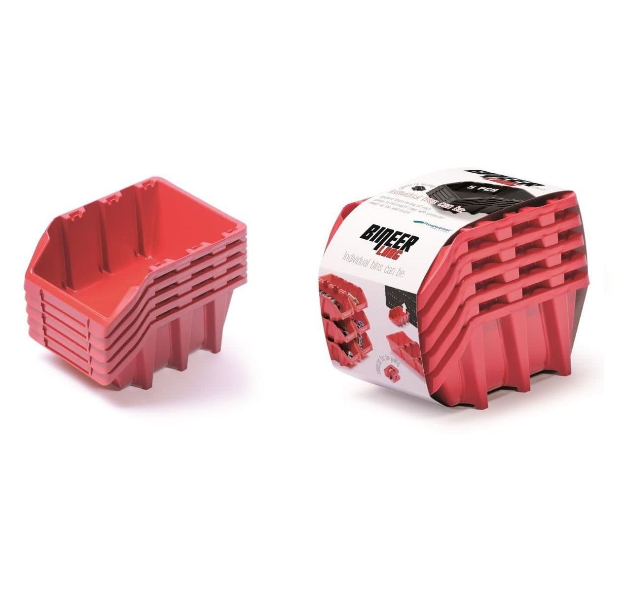 Set úložných boxů 5ks BINEER LONG SET 198x118x155 červený