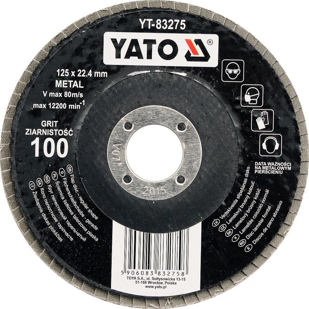 Yato Kotouč lamelový brusný na kov 125x22,4mm P40