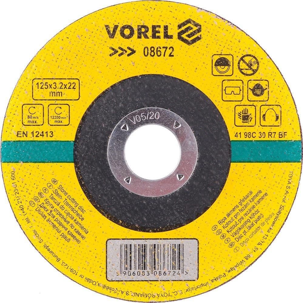 Vorel Kotouč na kámen 125 x 22 x 3,2 mm vypouklý