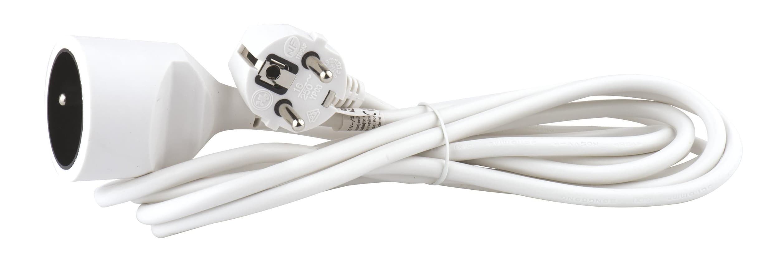 Prodlužovací kabel spojka bílý 3 m