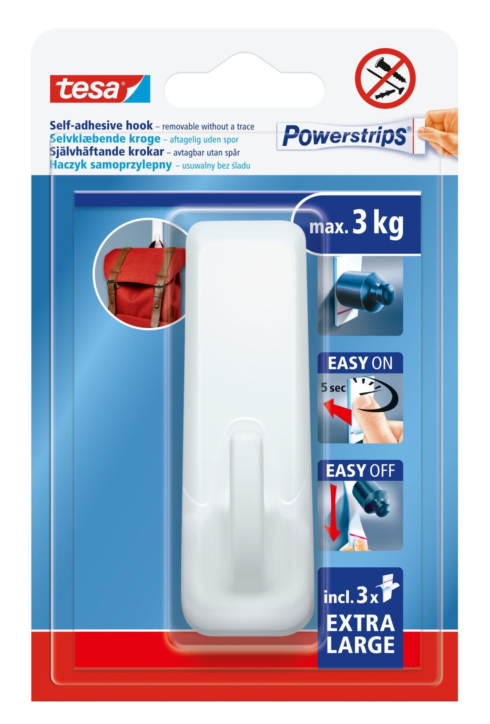 Tesa Powerstrips háček XL hranatý