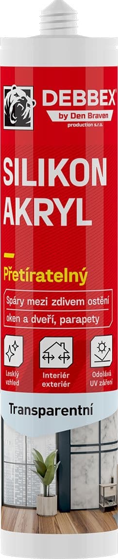 Silikon Akrylový tmel transparentní 310 ml