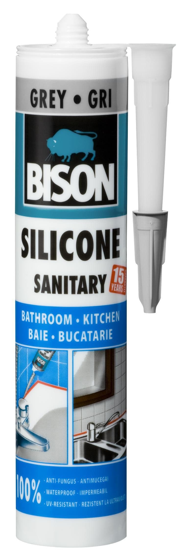 Bison Sanitary silikonový tmel šedý 280ml