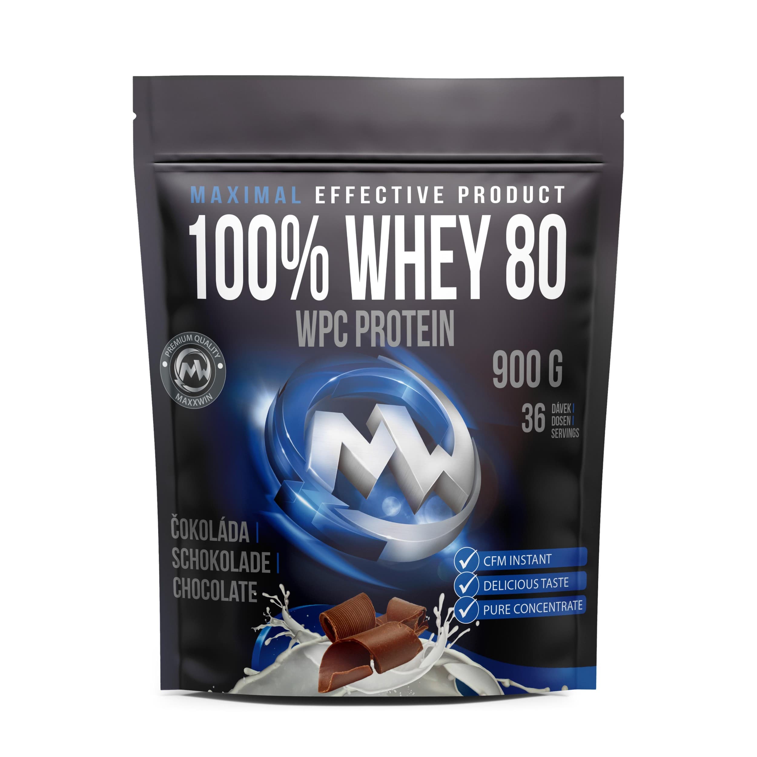 Maxxwin 100% whey 80, čokoláda 900 g