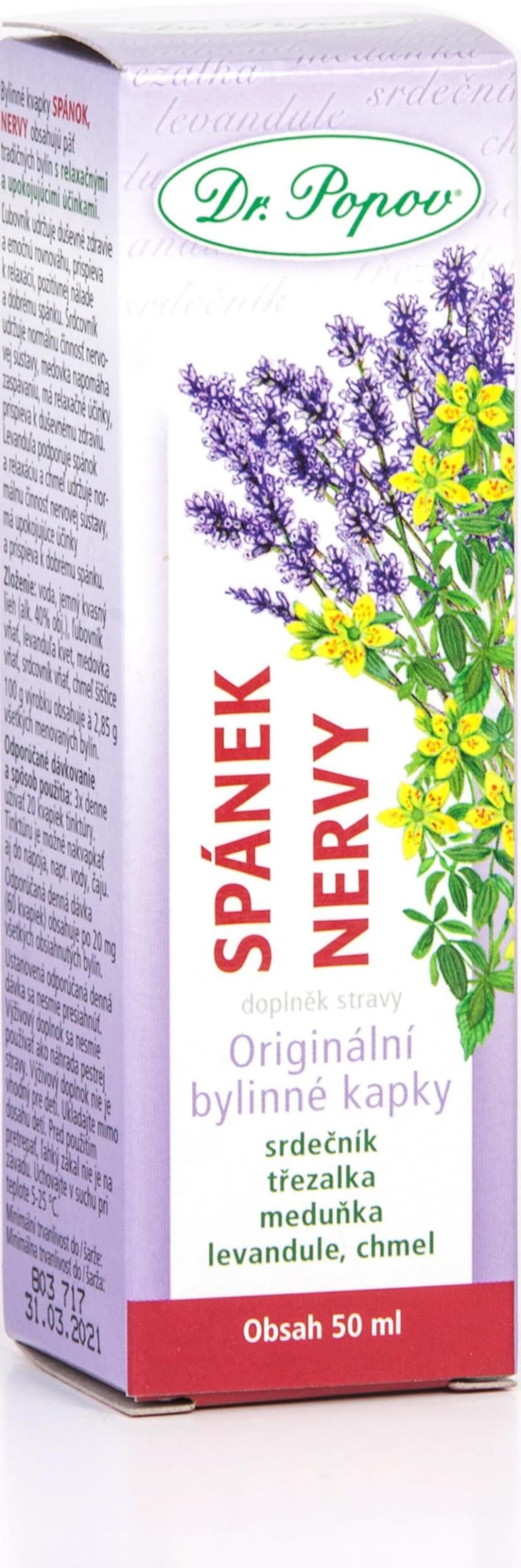 Dr. Popova Originální bylinné kapky Spánek nervy 50 ml