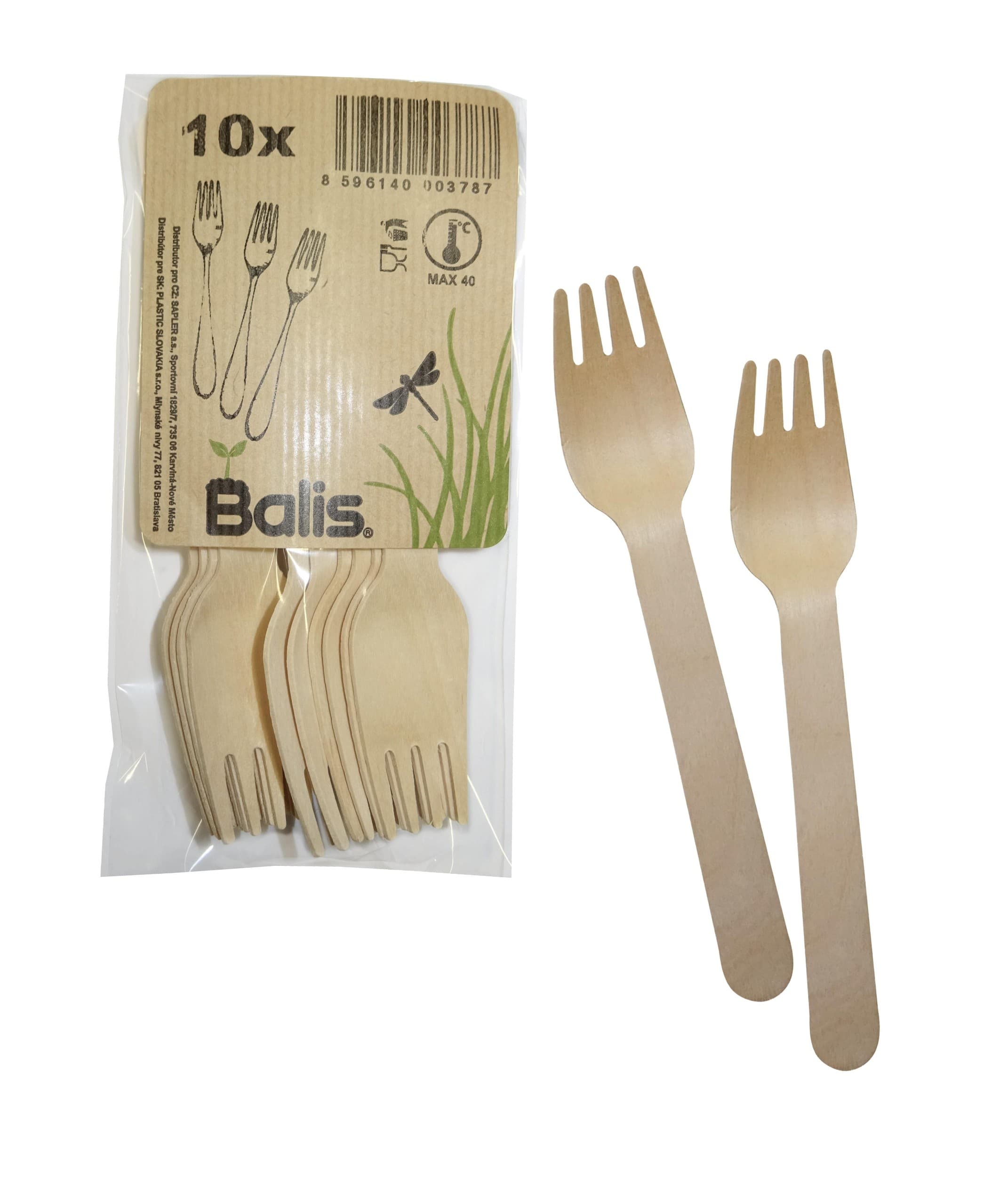 Balis Party vidlička dřevěná 10ks K25