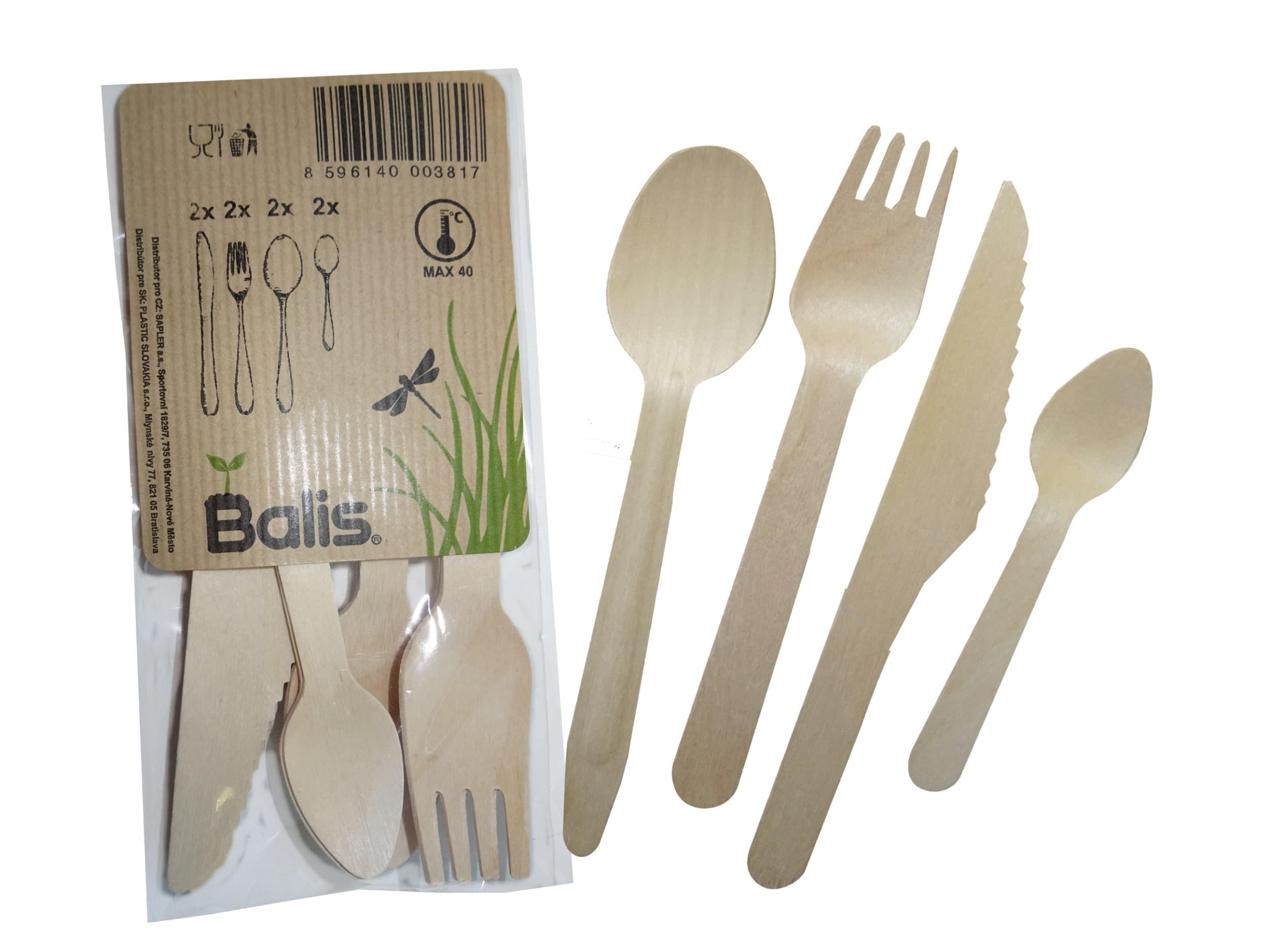 Balis Party příborový set dřevěný 4x2ks K25