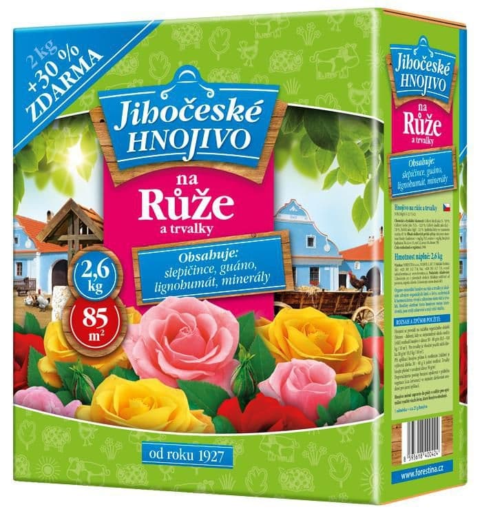 Jihočeské hnojivo na růže 2 kg + 30% zdarma