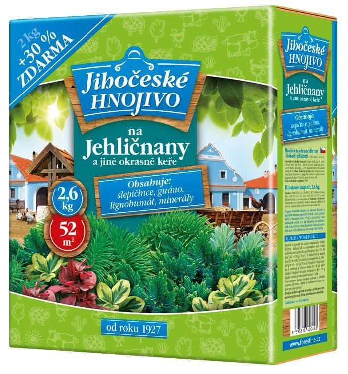 Jihočeské hnojivo na jehličnany 2 kg + 30% zdarma