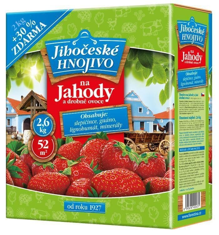 Jihočeské hnojivo na jahody 2 kg + 30% zdarma