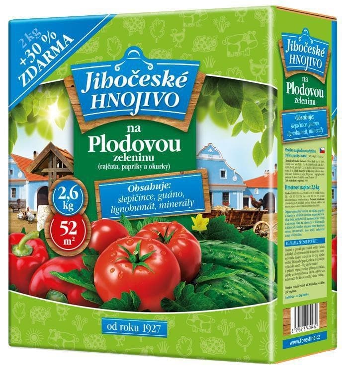 Jihočeské hnojivo na plodovou zeleninu 2 kg + 30% zdarma